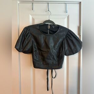 NWT Lulus Faux Leather Cropped Top